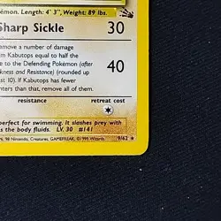 Pokemon TCG Kabutops Fossil 9/62 Unlimited Holo Rare LP - Image 4