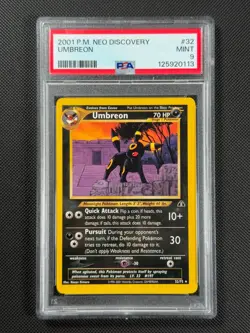 PSA 9 Umbreon 32/75 NON HOLO Pokemon Card WOTC Neo Discovery Rare MINT - Image 1