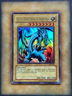 Yugioh Blue-Eyes White Dragon LOB-001 Ultra Rare Original Print NM - Image 1
