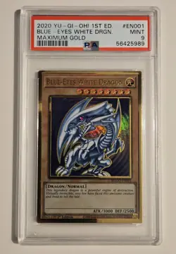 2020 YU-GI-OH! MAXIMUM GOLD Blue Eyes White Dragon MAGO-EN001 PSA 9 - Image 1