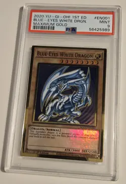2020 YU-GI-OH! MAXIMUM GOLD Blue Eyes White Dragon MAGO-EN001 PSA 9 - Image 3