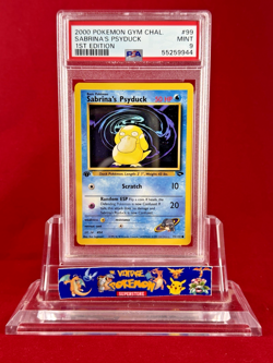 2000 Pokemon 1st Edition Gym Challenge SABRINA'S PSYDUCK Card #99/132 PSA 9 Mint - Image 1