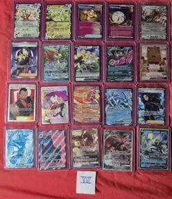 Pokemon Tcg 20 Ultra Rare Card Lot Gx Ex V Full Art Traniers Ace Unplayed VIII - Image 1