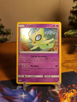 Celebi SM224 Holo Black Star Promo Card S&M Cosmic Eclipse Pokemon TCG - Image 1