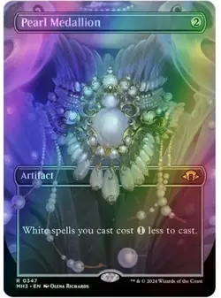 Pearl Medallion 0347 Borderless Foil Modern Horizons 3 Magic the Gathering Card - Image 1