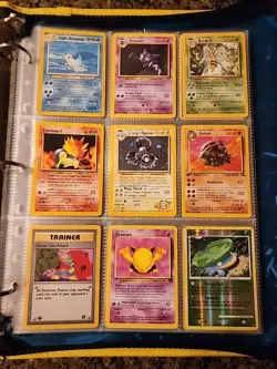 Pokemon Collection Binder Vintage Lot of Cards Holos Rares WoTC 1st Edition Etc - Image 1