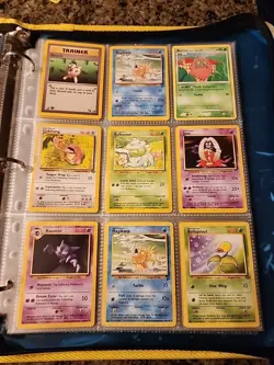 Pokemon Collection Binder Vintage Lot of Cards Holos Rares WoTC 1st Edition Etc - Image 3