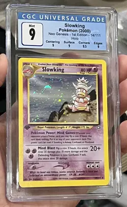 CGC 9 MINT ✨ - Slowking 14/111 Neo Genesis 1st Edition Holo - 2000 Pokemon - Image 1