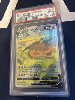 2022 POKEMON SWSH ULTRA-PREMIUM COLLECTION #260 FULL ART/CHARIZARD V PSA 8 - Image 1