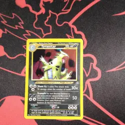 VTG Pokemon TCG Tyranitar 12/75 Neo Discovery Holo Rare Unlimited 2001 - Image 1