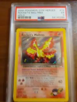 2000 Pokemon Gym Heroes #12 Rocket's Moltres-Holo PSA 5 EX 12/132 - Image 1