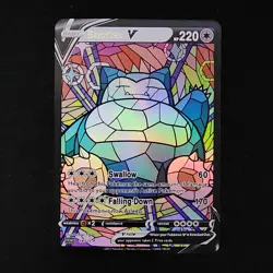 Pokemon Snorlax Stain Glass Custom Made Fan Art Holo - Image 1