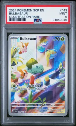 2024 POKEMON SCR EN-STELLAR CROWN ILLUSTRATION RARE #143 BULBASAUR PSA 9 - Image 1
