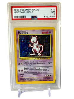 PSA 7 1999 Pokemon Game #10 Mewtwo Holo 010/102 Base Set (Unlimited Edition) - Image 1