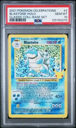 2021 POKEMON CELEBRATIONS CLASSIC COLLECTION #2 BLASTOISE-HOLO PSA 10 - Image 1