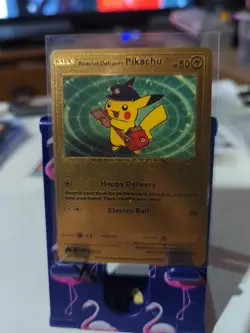 Special Delivery Pikachu Gold Foil Pokemon Card Promo SWSH074 - Image 3