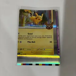 Pokemon Card - Pikachu Error Misaligned FB NFC Trick or Trade 062/193 Holo Rare - Image 1