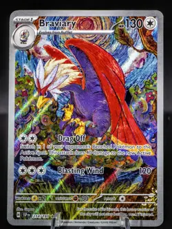 Pokemon TCG Surging Sparks Braviary Full Art Holo Card 214/191 - Image 1
