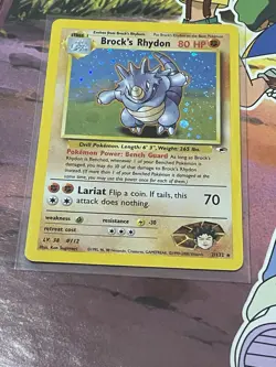 Brock's Rhydon Gym Heroes Holo Card 002/132 LP Condition Pokemon TCG MP - Image 1