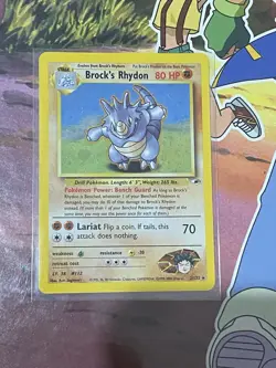 Brock's Rhydon Gym Heroes Holo Card 002/132 LP Condition Pokemon TCG MP - Image 2