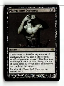 MTG Foil Plunge into Darkness - Fifth Dawn Moderately Played English - Image 1