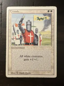 MTG Crusade Revised Edition Regular Rare - BANNED card Very Heavy Play - Image 1