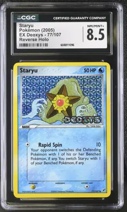CGC 8.5 Staryu 2005 EX Deoxys 77/107 Reverse Holo STAMPED Pokemon Card - Image 1