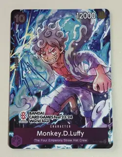 ONE PIECE CARD GAME MONKEY.D.LUFFY P-041 BANDAI CARD GAMES FEST 23-24 WORLD TOUR - Image 1
