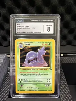 CGC 8 Muk 1999 Fossil 13/62 Holo Pokemon Card - Image 1