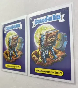 2 Card Lot Garbage Pail Kids Book Worms Book Of The Ted Necronomicon Ron 36a,b - Image 4