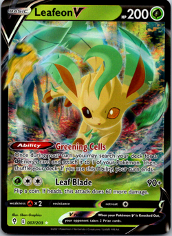 Leafeon V 007/203 Evolving Skies Ultra Rare Holo Pokemon TCG Card NM SWSH Foil - Image 1