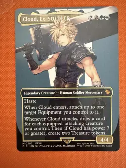 Cloud, Ex-SOLDIER (Borderless) Commander: Final Fantasy Regular MTG NM 202 - Image 1