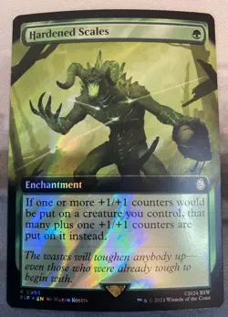 Hardened Scales (0998) Extended Art Surge Foil - MTG: Fallout (PIP) NM/M - Image 1