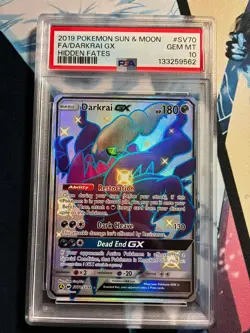 Pokemon PSA 10 Darkrai GX SV70/SV94 Sun & Moon Hidden Fates Shiny Vault Mint - Image 1