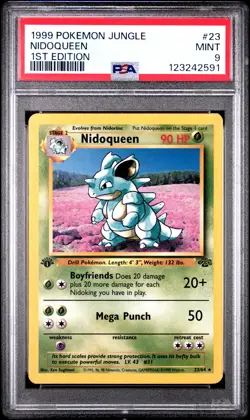 1999 POKEMON JUNGLE 1ST ED #23 NIDOQUEEN PSA 9 - Image 1