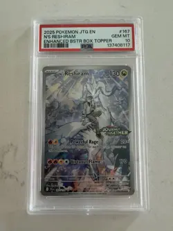 PSA 10 N's Reshiram STAMPED BOX TOPPER IR 167/159 Pokemon Journey Together - Image 1