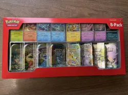 Pokemon TCG Scarlet Violet Prismatic Evolutions 8 Mini Tins NEW Sealed Box - Image 1