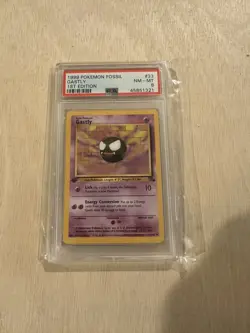 1999 Pokemon Fossil TCG Gastly 1st Edition Common PSA 8 NM-Mint 33/62 - Image 1