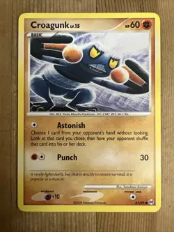 Pokemon TCG Croagunk Arceus 61/99 Regular Common NM - Image 1