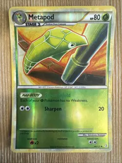 Pokemon TCG Metapod Heartgold Soulsilver 46/123 Reverse Holo Uncommon MP - Image 1