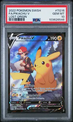 PSA 10 Pikachu V #TG16 Pokemon SWSH Lost Origin English 2022 - Image 1