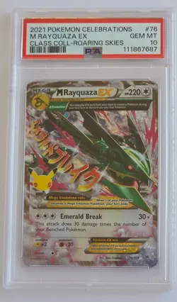 2021 Pokemon Celebrations M Rayquaza EX Classic Collection Roaring Skies PSA 10 - Image 1