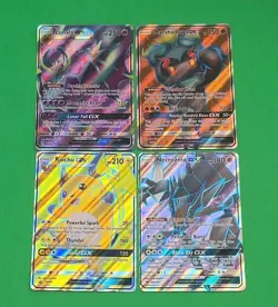 Pokemon Tcg Alternate Full Art GX's Lot Of 4 Raichu Necrozma Marshadow Lunala NM - Image 1