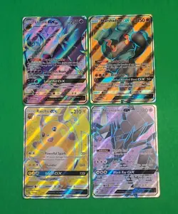 Pokemon Tcg Alternate Full Art GX's Lot Of 4 Raichu Necrozma Marshadow Lunala NM - Image 3