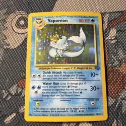 Pokemon Vaporeon 12/64 Jungle Unlimited 1999 WoTC Holo Rare TCG LP-MP - Image 1