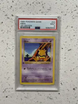 Pokemon Abra Base Set Shadowless 1st Edition #43 PSA 9 Mint - Image 1