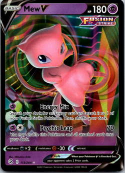 Mew V 113/264 Ultra Rare Fusion Strike Pokemon TCG Near Mint Holo Foil - Image 1
