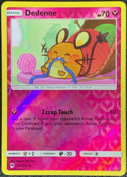 Pokemon - Dedenne 142/214 - Reverse Holo - Lost Thunder - NM/M - Image 1