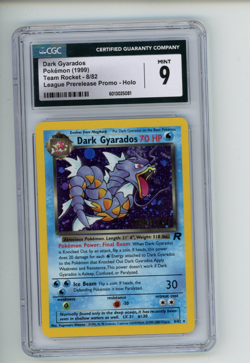 1999 Pokemon Team Rocket Dark Gyarados 8/82 League Prerelease Promo CGC 9 - Image 1