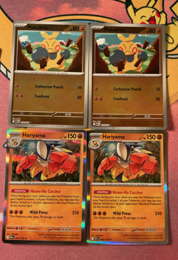 Pokemon TCG Playset - 2x Makuhita 072/132 + 2x Hariyama 073/132 Mega Evolution - Image 1